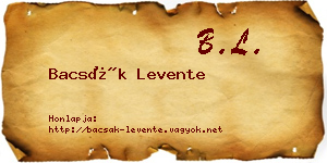 Bacsák Levente névjegykártya