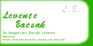 levente bacsak business card