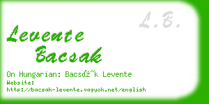 levente bacsak business card